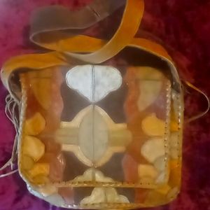 Leather boho shoulder bag